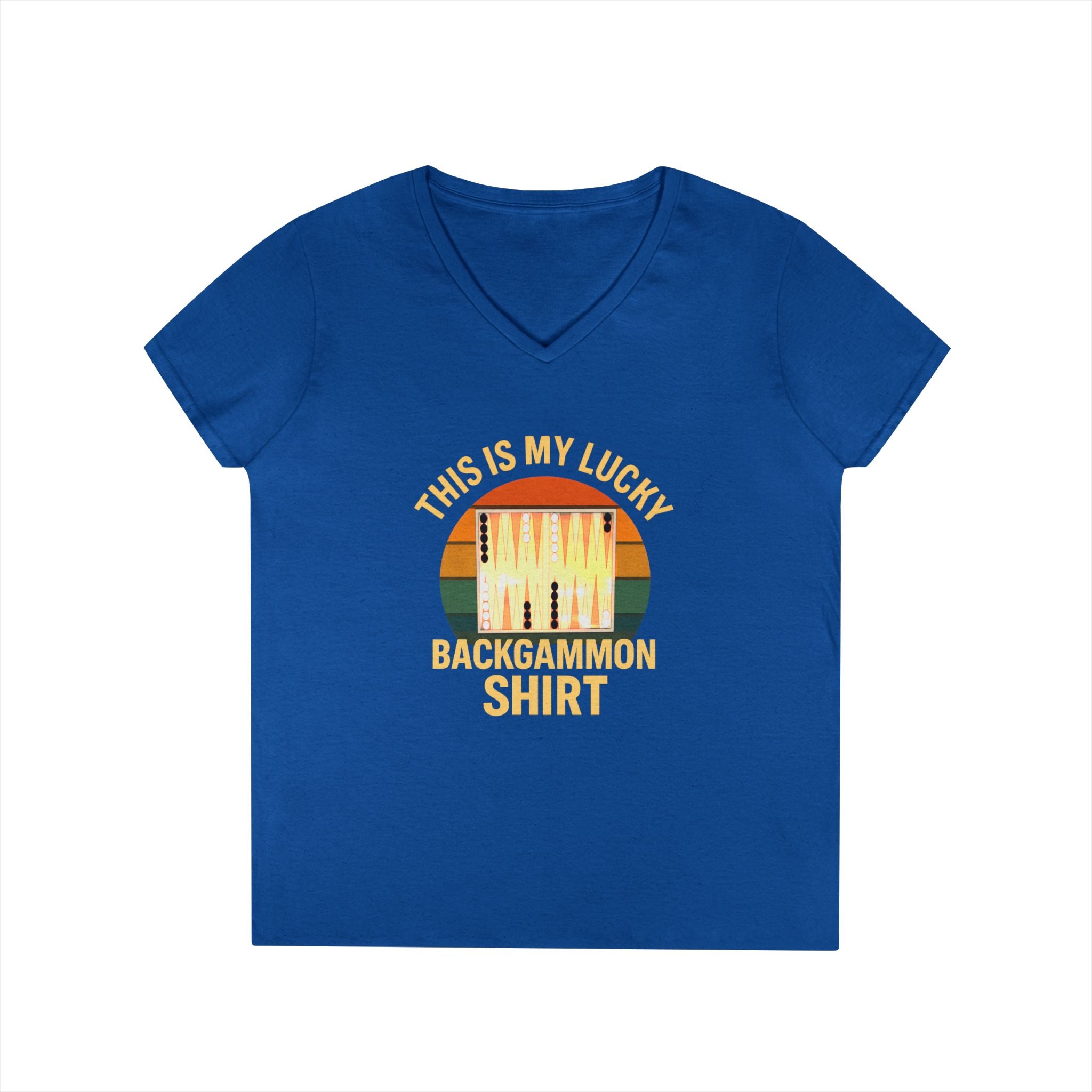 This Is My Lucky Backgammon Shirt 2 Ladies V-Neck T-shirt