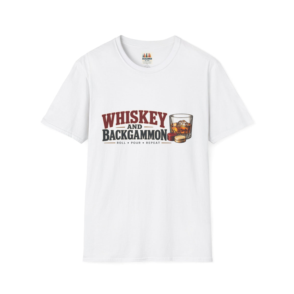 Whiskey and Backgammon T-Shirt — Vintage Bar Game Tee