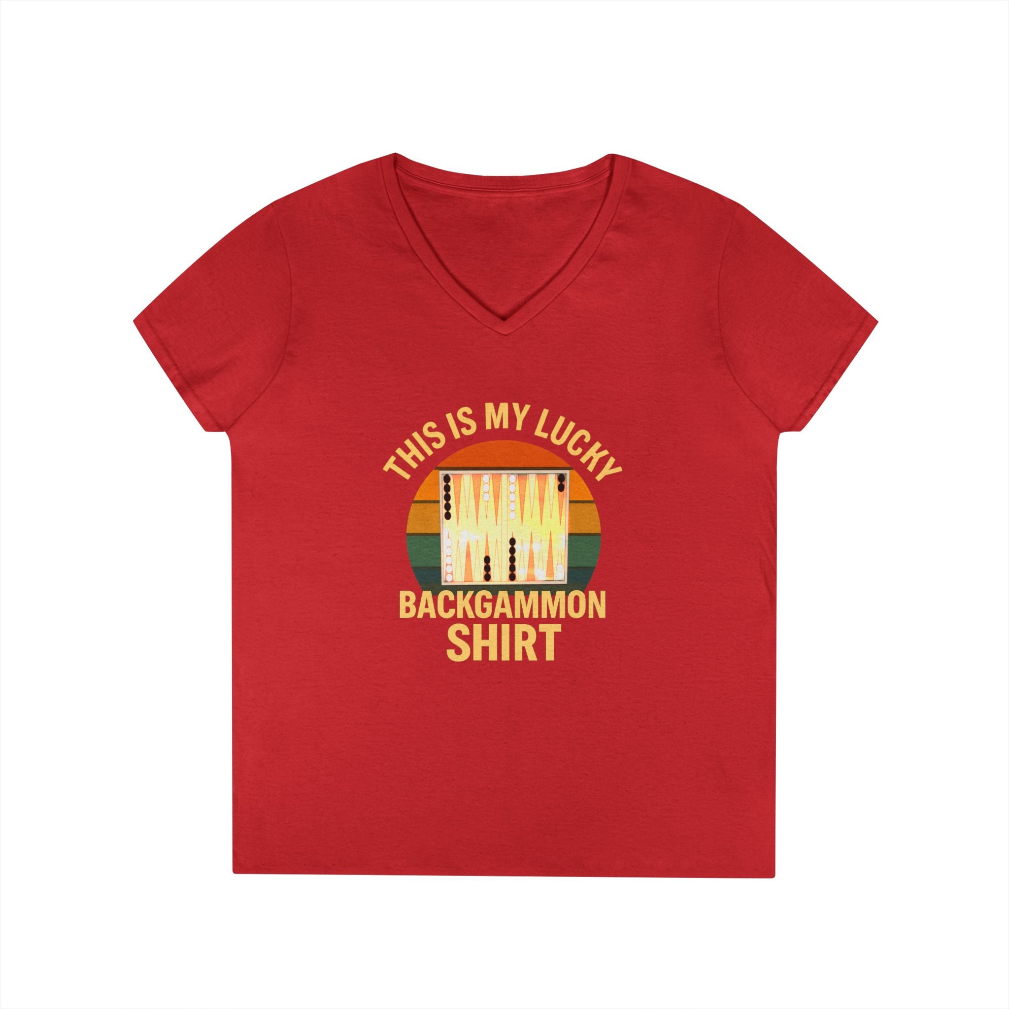 This Is My Lucky Backgammon Shirt 2 Ladies V-Neck T-shirt