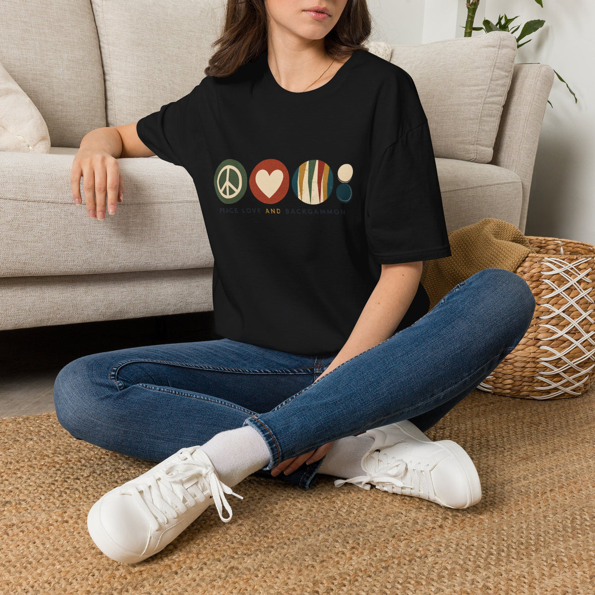 Peace Love and Backgammon 2 T-Shirt