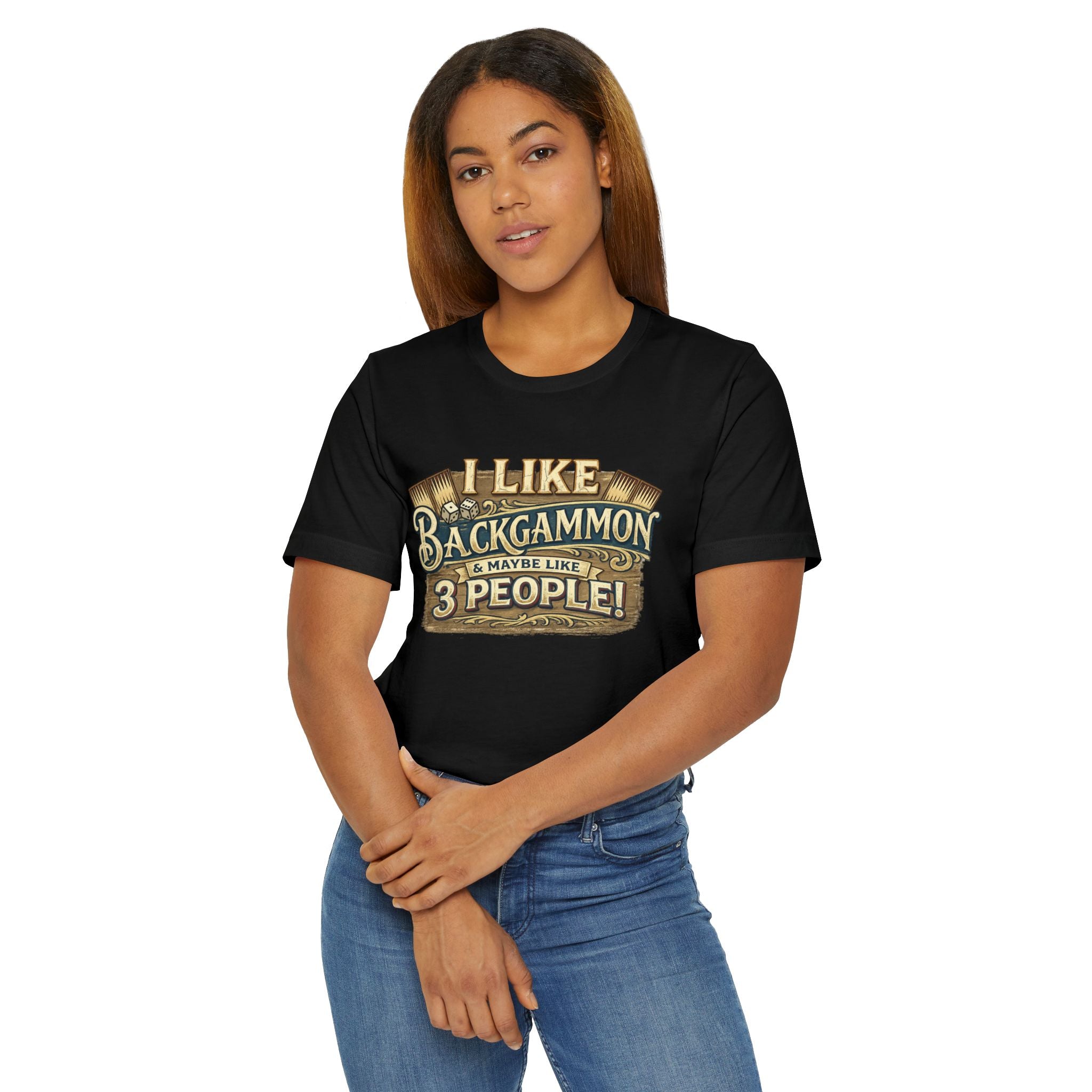 "I Like Backgammon & Maybe Like 3 People" Unisex Jersey T-shirt