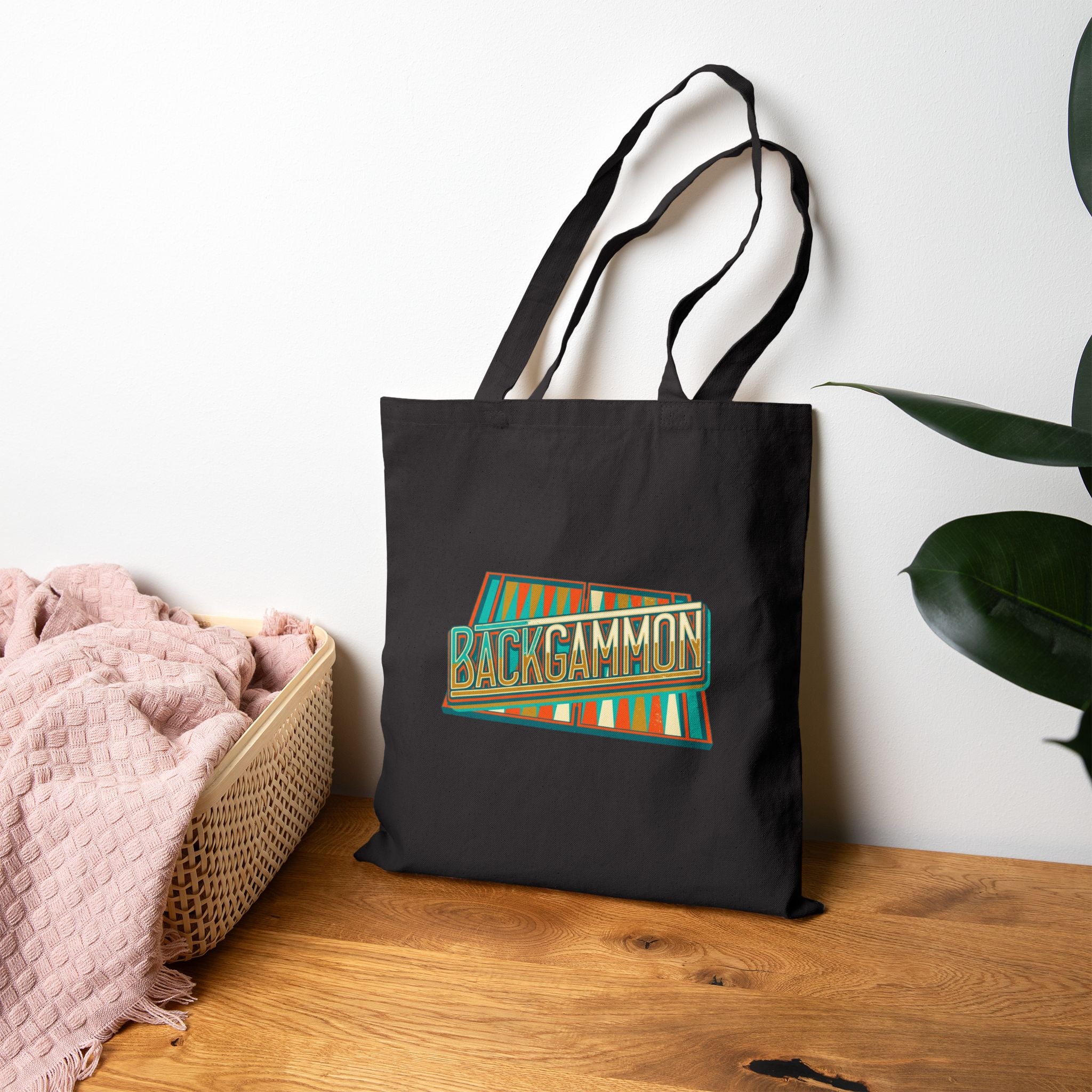 Backgammon Retro Cotton Canvas Tote Bag