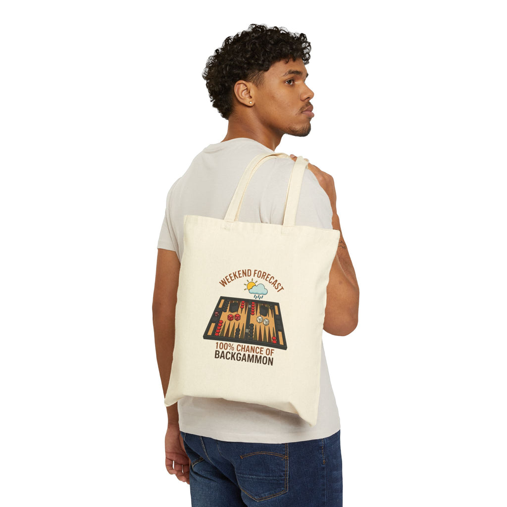 Weekend Forecast: 100% Chance of Backgammon Cotton Canvas Tote Bag
