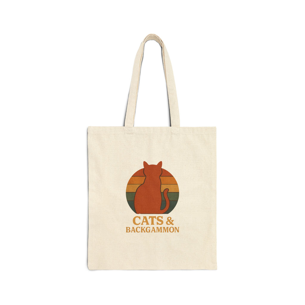 Cats & Backgammon Canvas Tote Bag