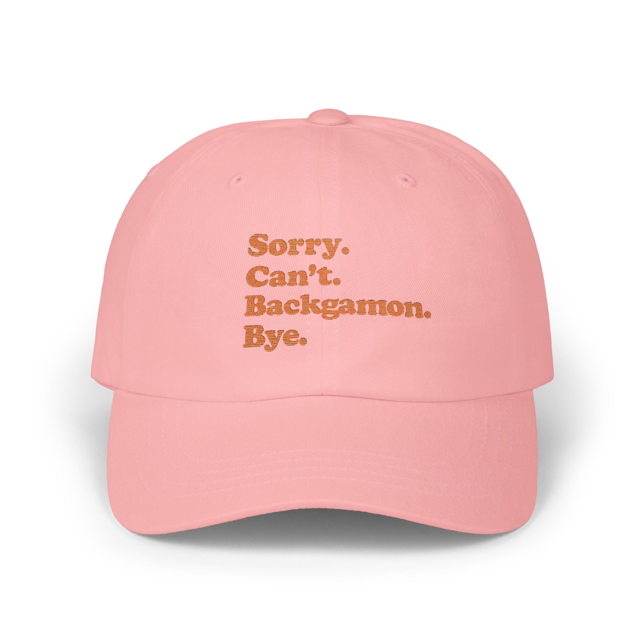 Sorry. Can't. Backgammon. Bye. Cap — Embroidered Baseball Hat