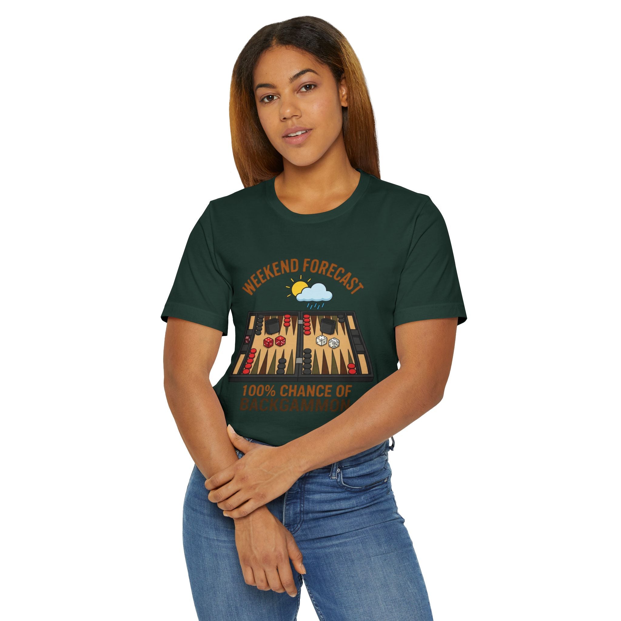 Weekend Forecast: 100% Chance of Backgammon Unisex Jersey T-shirt