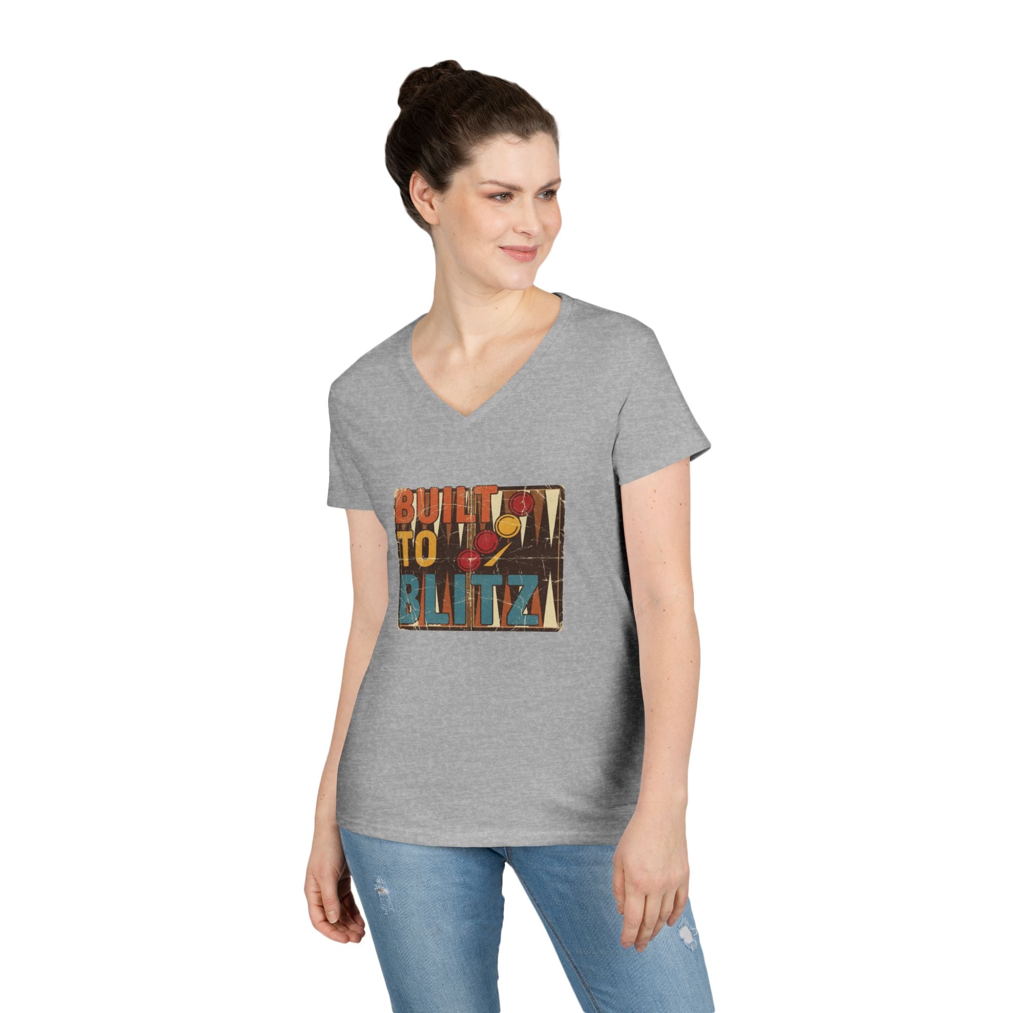 Built To Blitz Ladies' V-Neck T-Shirt