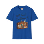 Backgammon Travel T-Shirt — "Will Travel for Backgammon" Vintage Suitcase Design