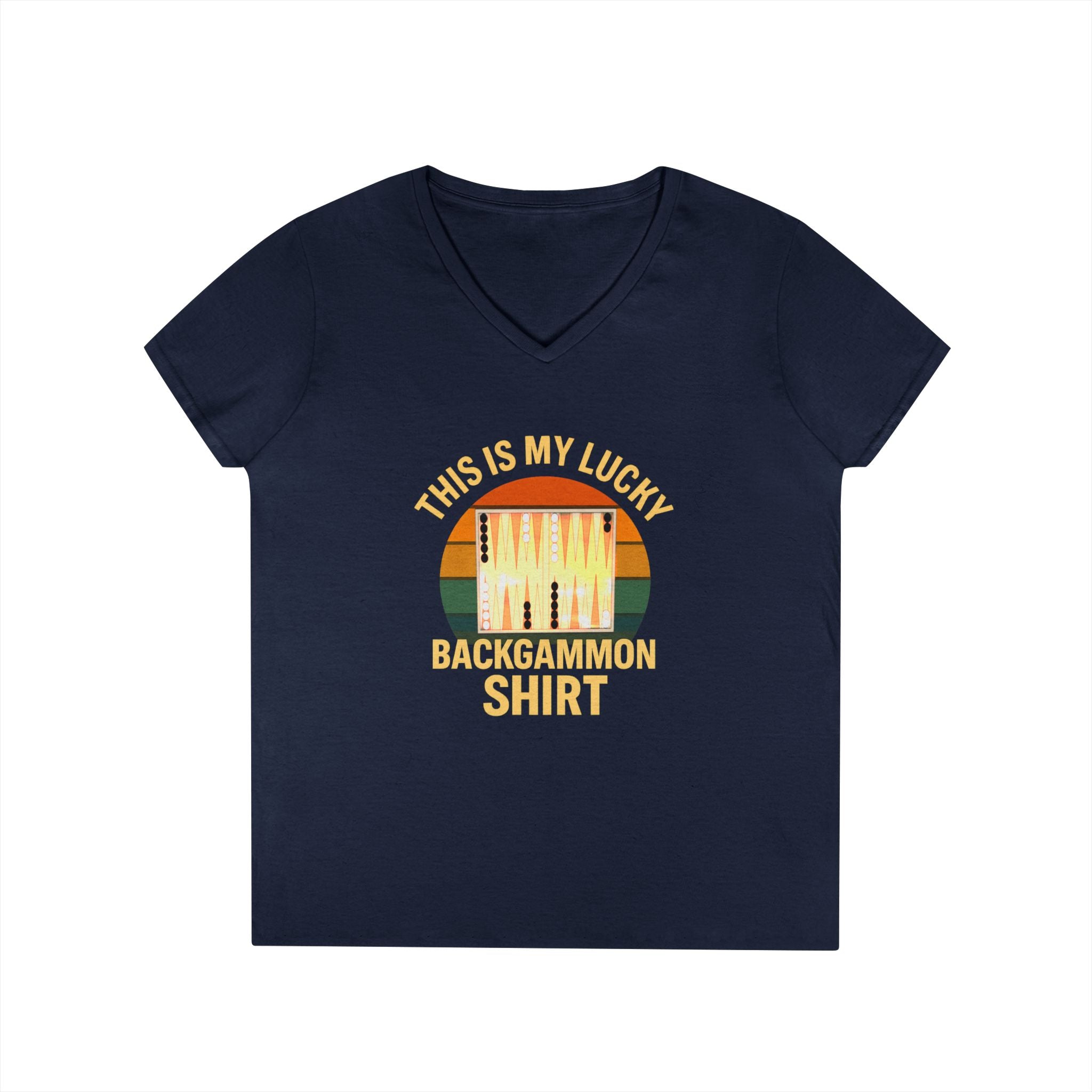 This Is My Lucky Backgammon Shirt 2 Ladies V-Neck T-shirt