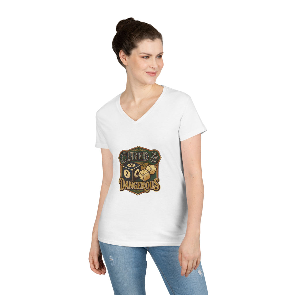 Cubed & Dangerous Ladies' V-Neck T-Shirt