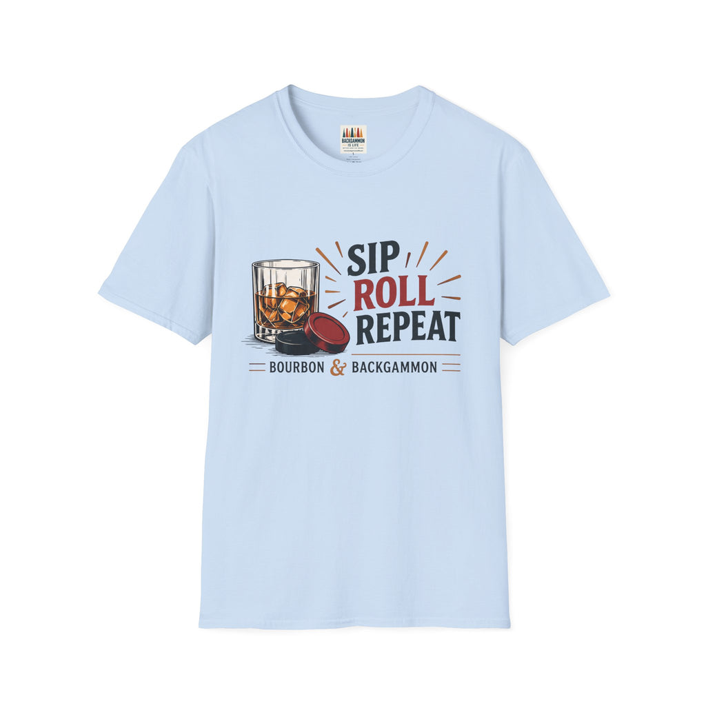 Sip Roll Repeat T-Shirt — Bourbon & Backgammon Tee