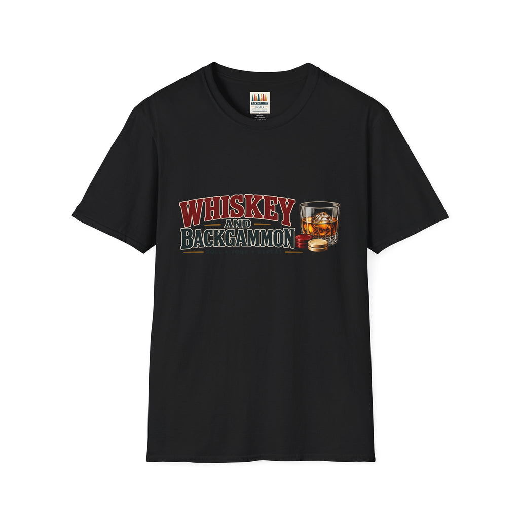 Whiskey and Backgammon T-Shirt — Vintage Bar Game Tee