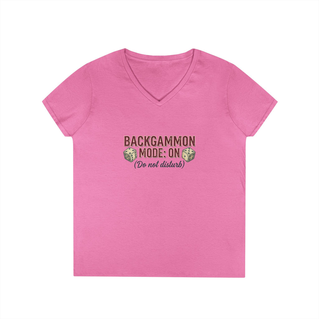 Backgammon Mode: On Do Not Disturb Ladies' V-Neck T-Shirt