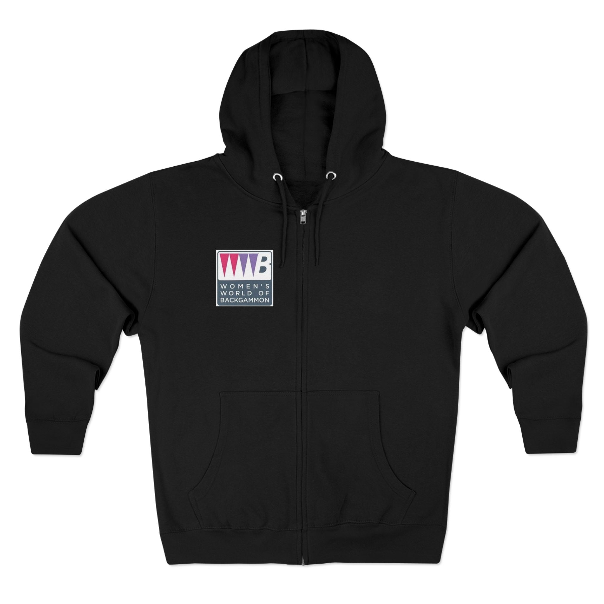 Women’s World of Backgammon Zip Hoodie — WWB Logo Zip-Up Hoodie for Players & Fans