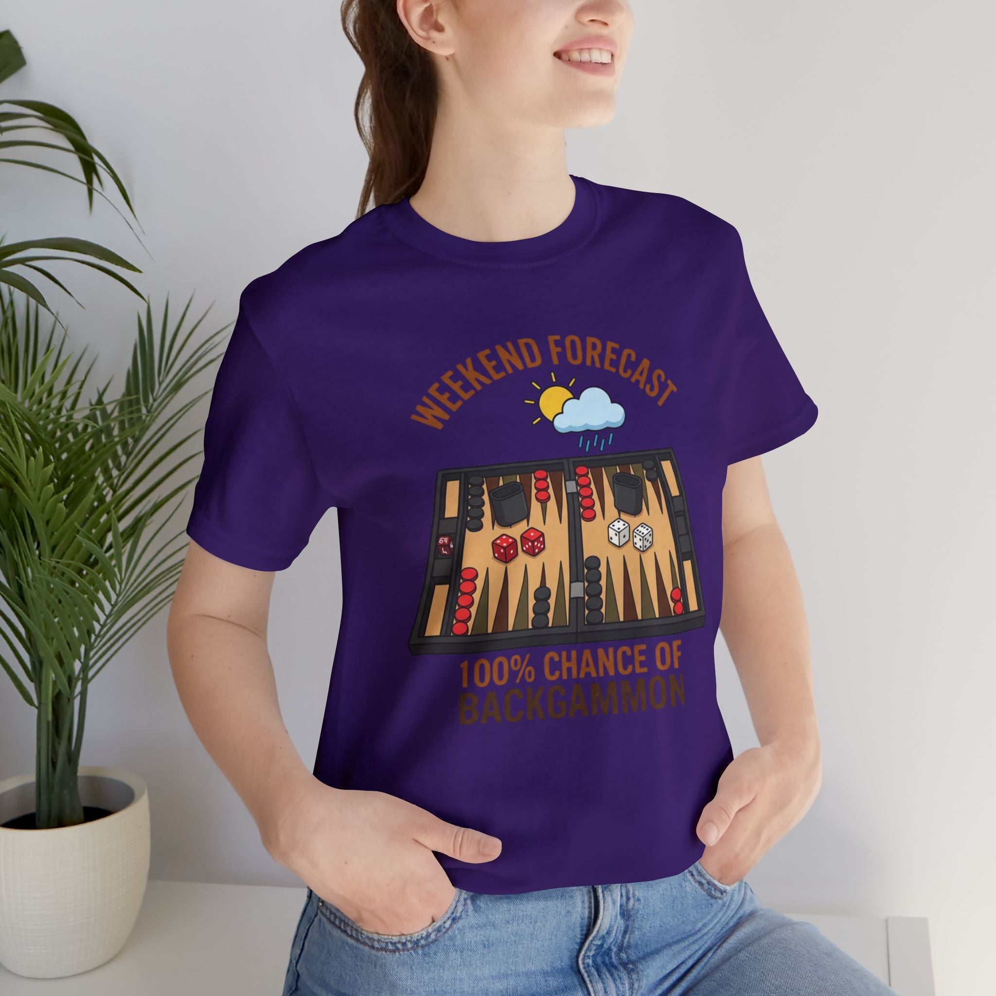 Weekend Forecast: 100% Chance of Backgammon Unisex Jersey T-shirt