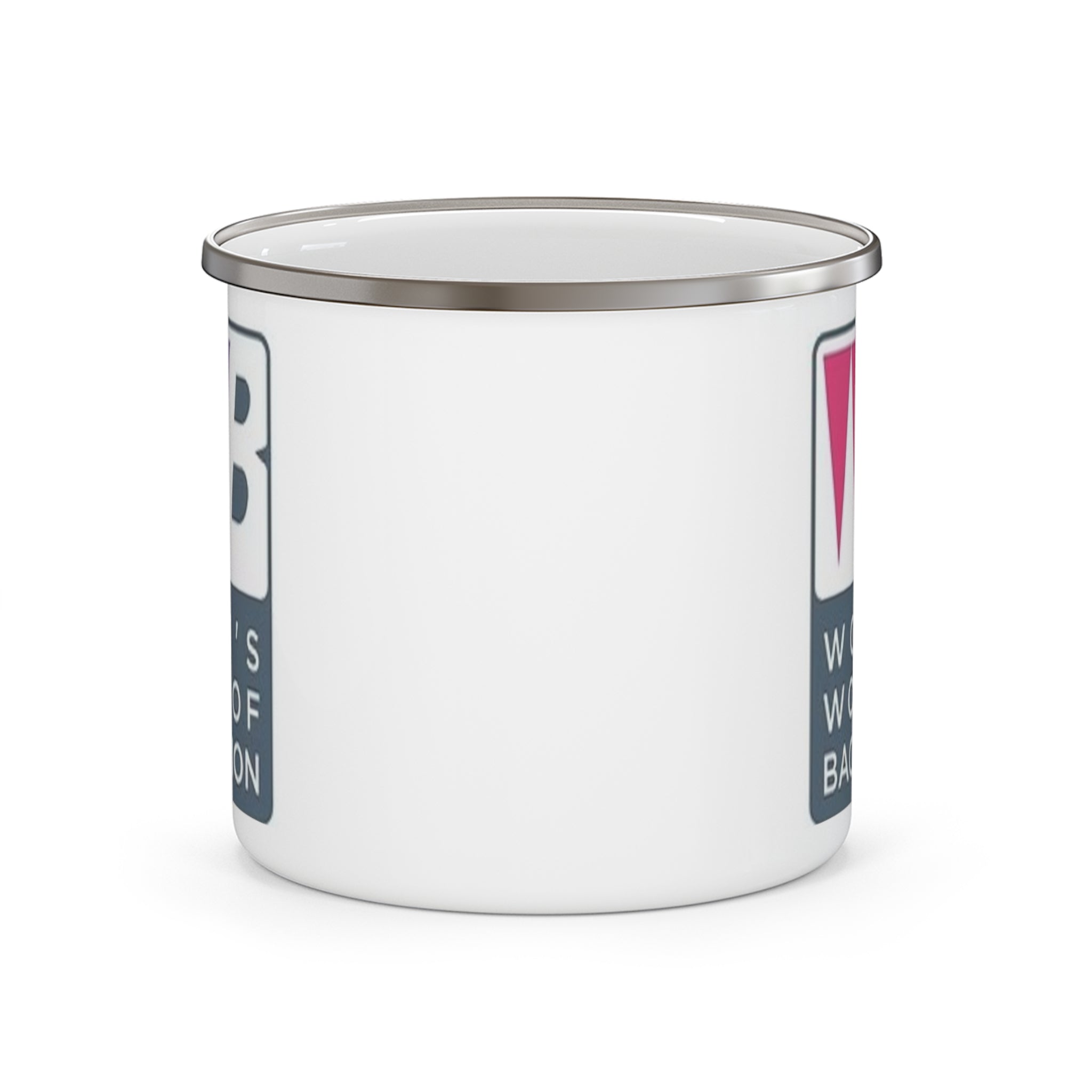 Women's World of Backgammon Enamel Camping Mug — Logo Campfire Coffee Cup