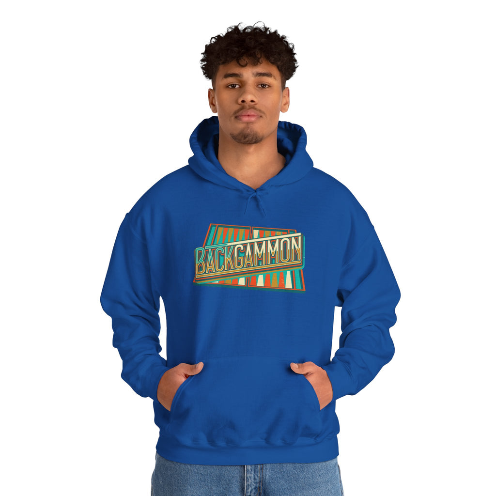 Backgammon Retro Unisex Heavy Blend™ Hooded Sweatshirt – Vintage Board Game Pullover for Players & Fans