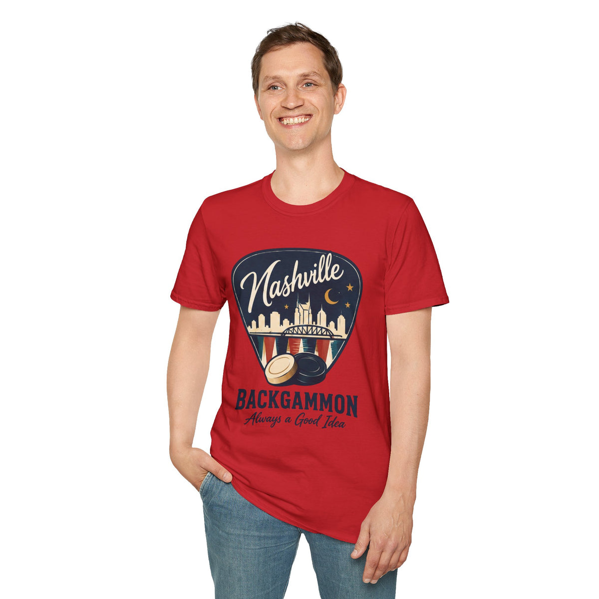 Nashville and Backgammon 2 T-Shirt — "Always a Good Idea" Vintage City Game Tee