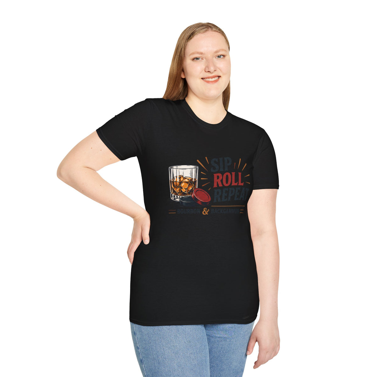 Sip Roll Repeat T-Shirt — Bourbon & Backgammon Tee