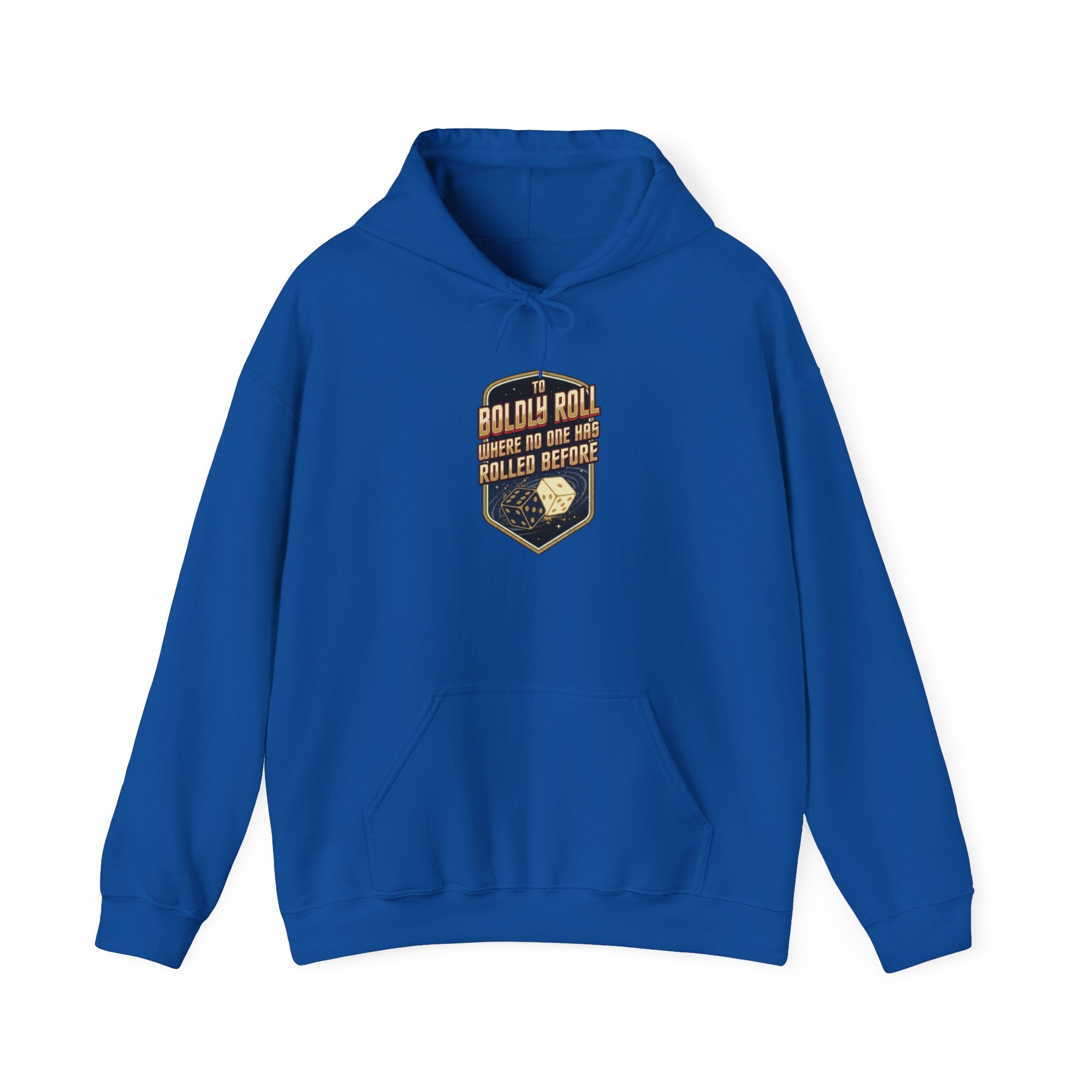 " To Boldly Roll Where No Die Has Rolled Before" Unisex Heavy Blend™ Hooded Sweatshirt