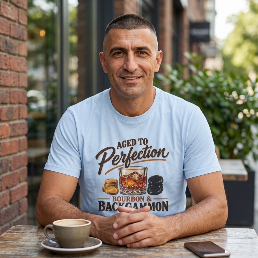 Aged to Perfection – Bourbon & Backgammon T-Shirt