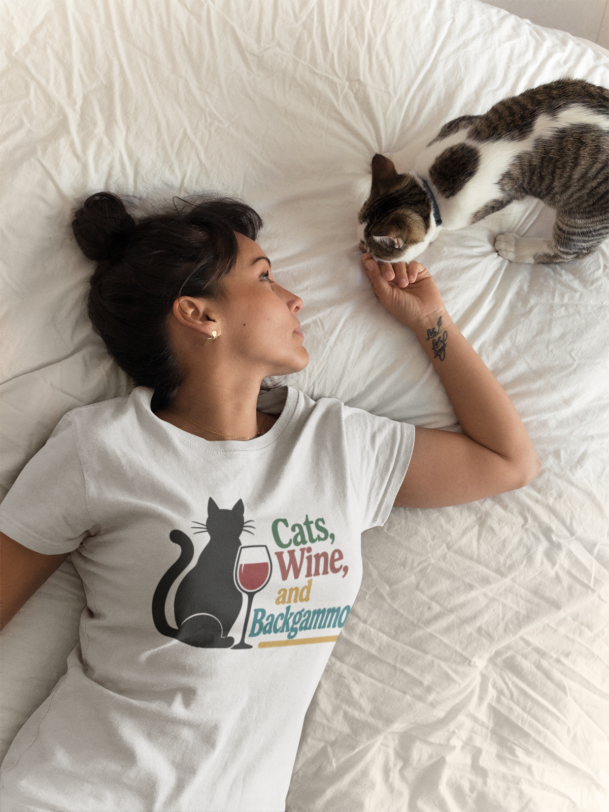 cats wine and backgammon 2 T-Shirt