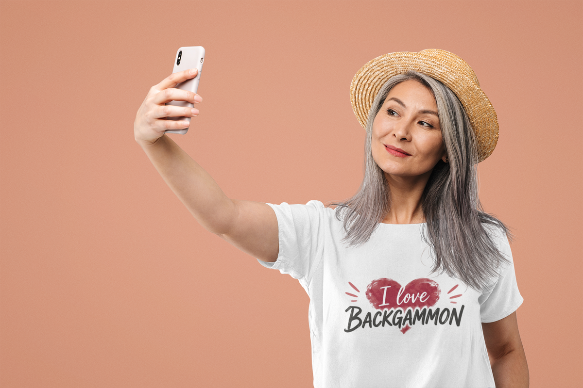 Backgammon Heart T-Shirt — "I Love Backgammon" Casual Tee
