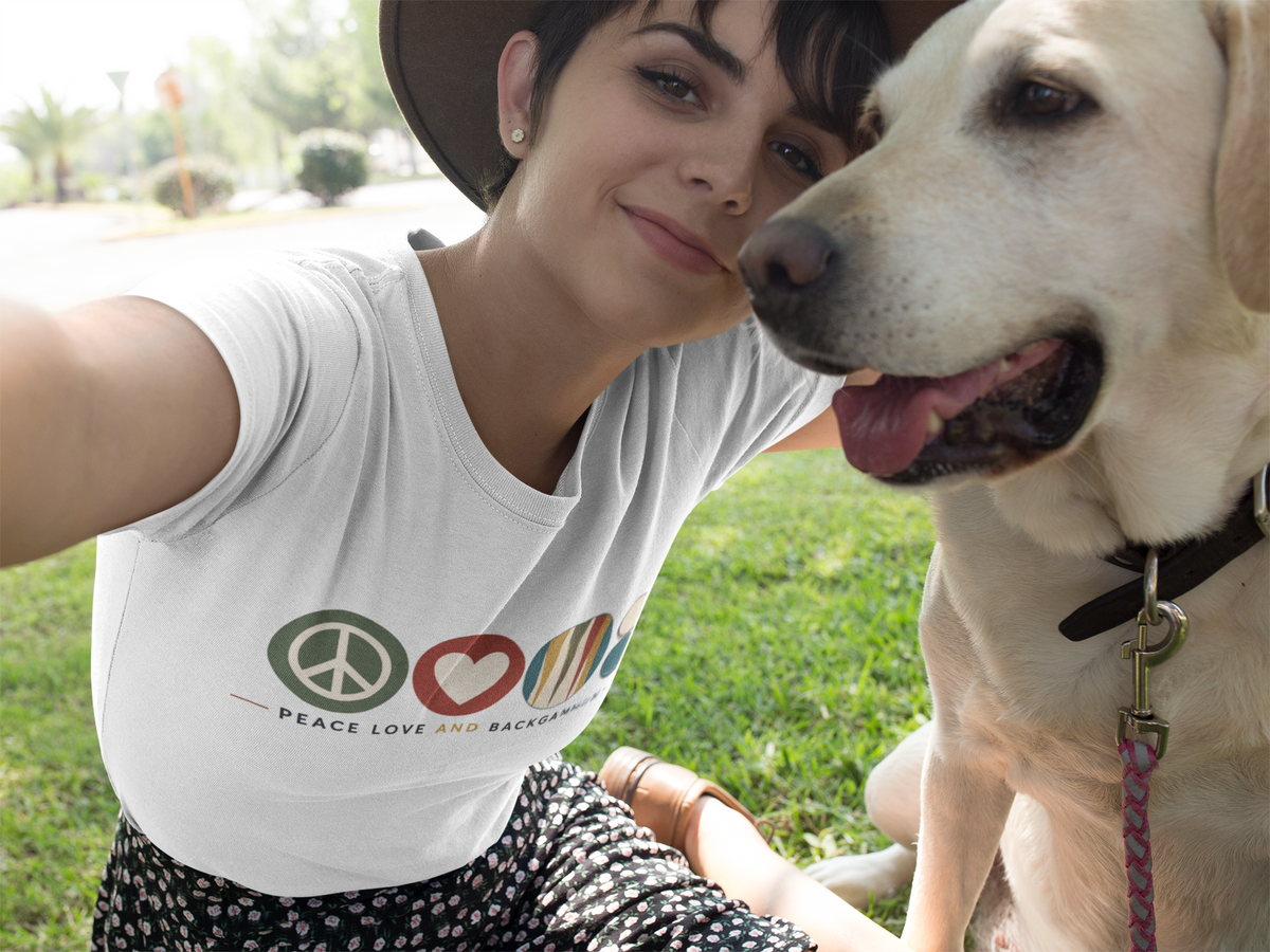 Peace Love and Backgammon 2 T-Shirt
