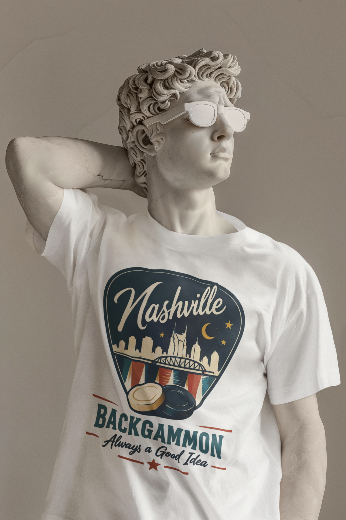 Nashville and Backgammon 2 T-Shirt — "Always a Good Idea" Vintage City Game Tee