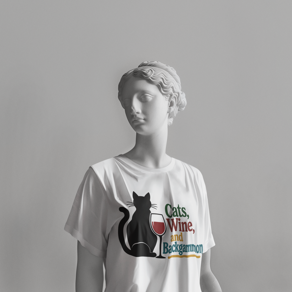cats wine and backgammon 2 T-Shirt