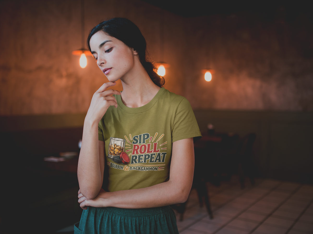 Sip Roll Repeat T-Shirt — Bourbon & Backgammon Tee
