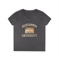 Backgammon University 2 Ladies' V-Neck T-Shirt — Backgammon Board Graphic Tee