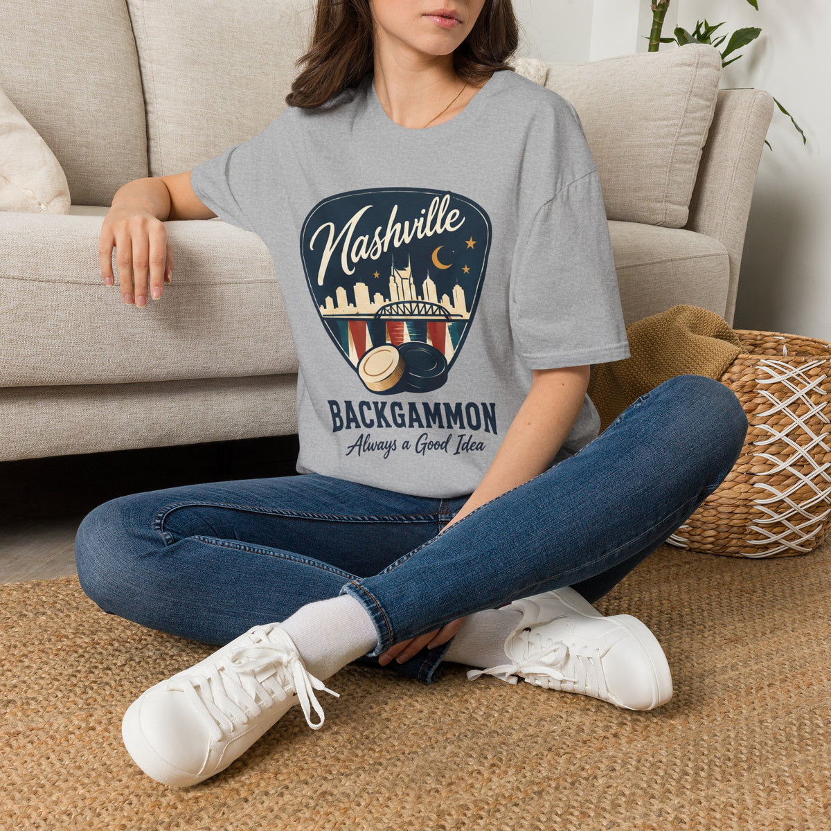 Nashville and Backgammon 2 T-Shirt — "Always a Good Idea" Vintage City Game Tee