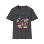 Backgammon Travel T-Shirt — "Will Travel for Backgammon" Vintage Suitcase Design
