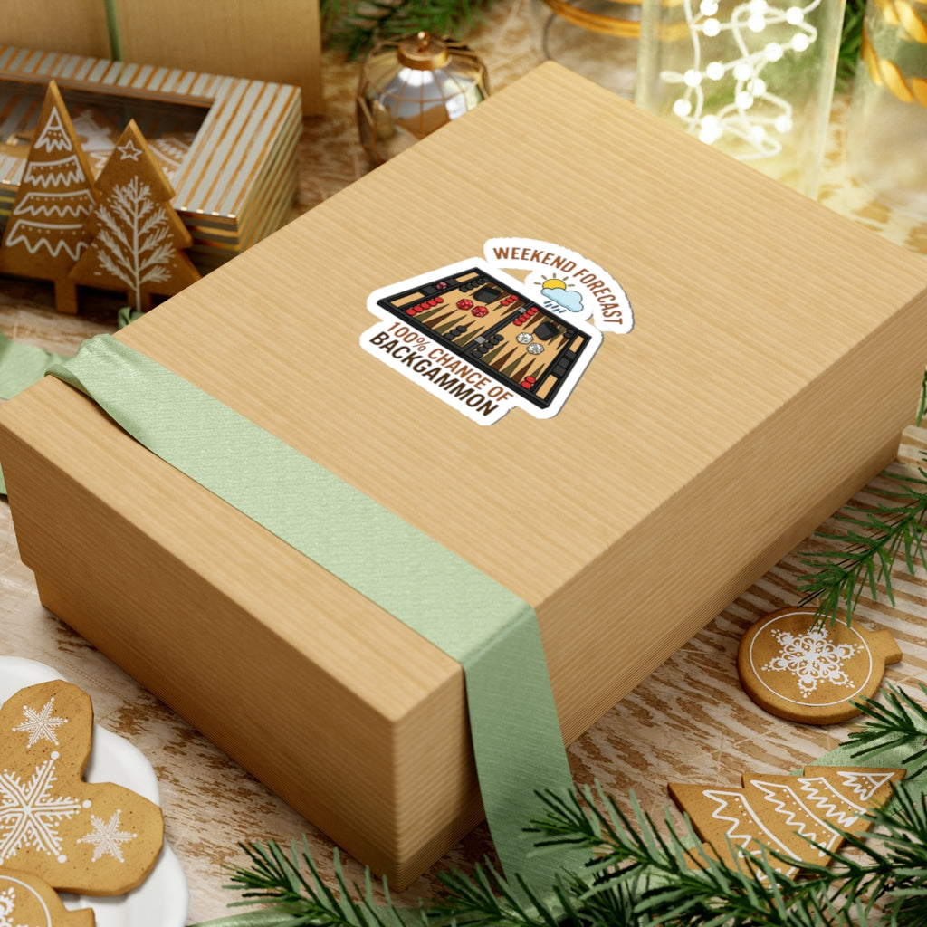 Weekend Forecast: 100% Chance of Backgammon Kiss-Cut Stickers