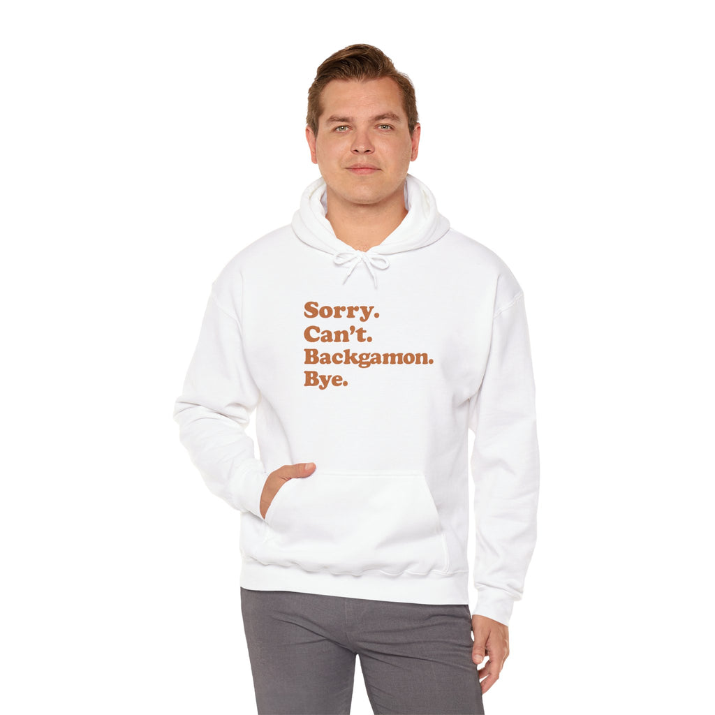 Sorry. Can't. Backgammon. Bye. Unisex Heavy Blend™ Hooded Sweatshirt