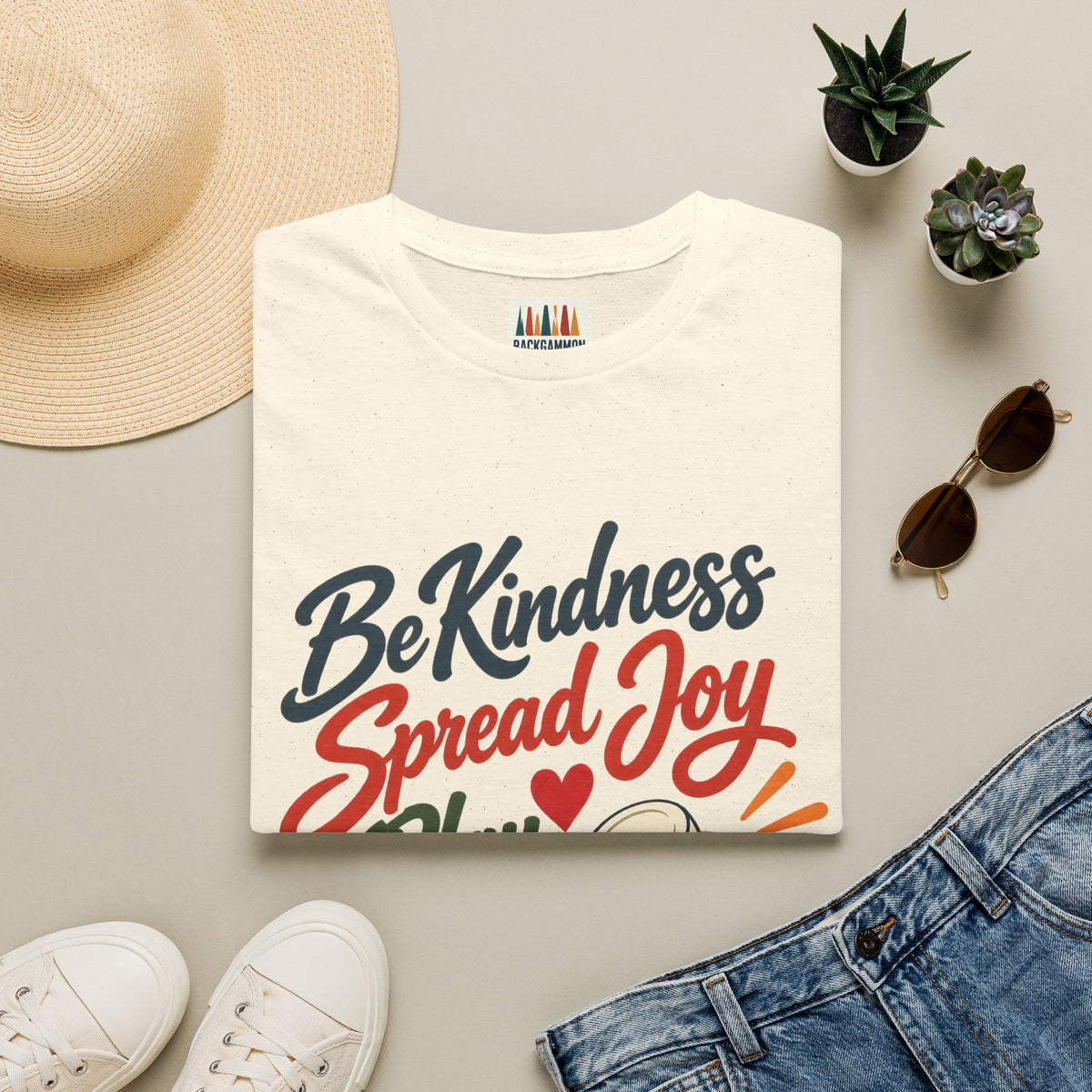 Backgammon T-Shirt — "Be Kindness Spread Joy Play Backgammon"