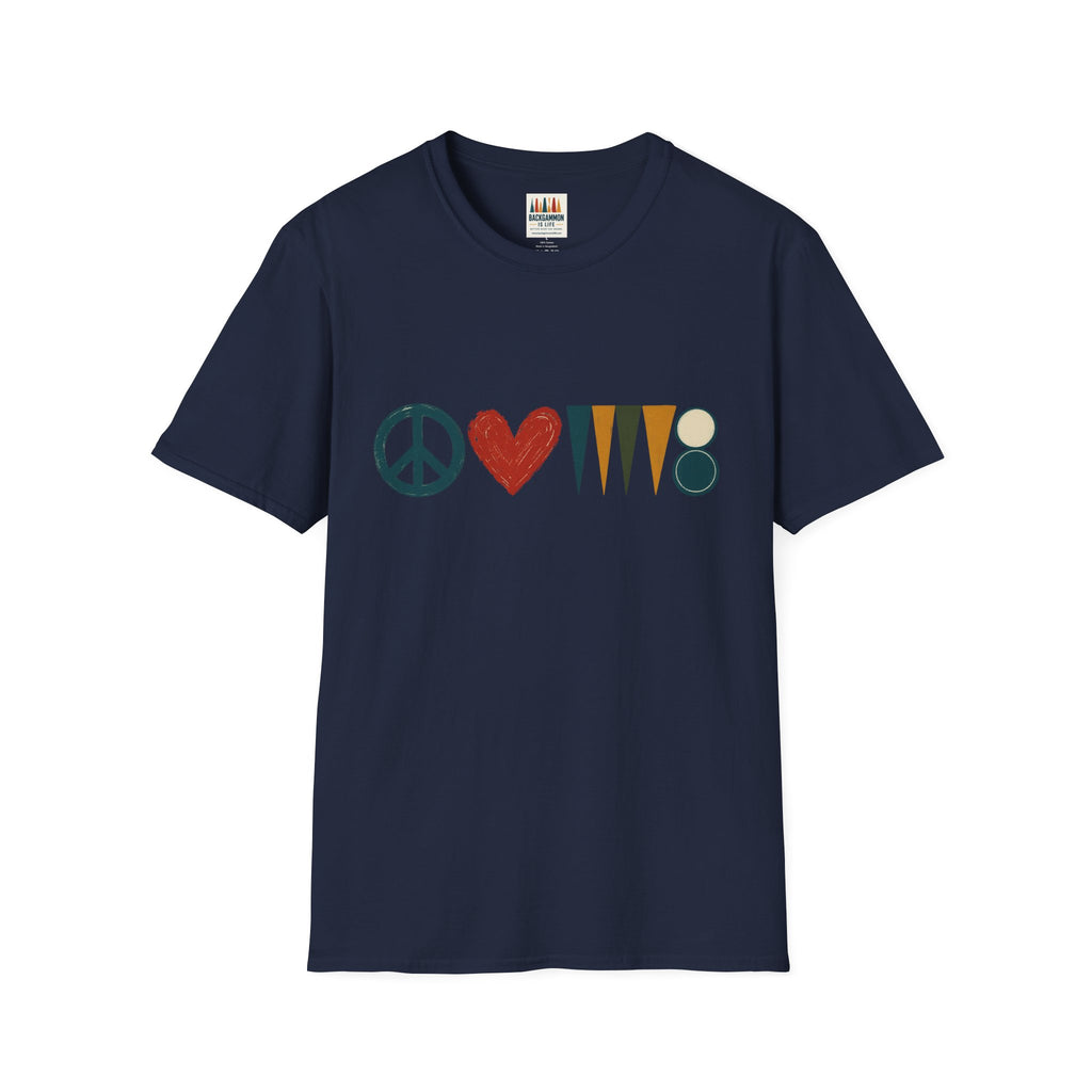 peace love and backgammon 3 T-Shirt — Retro Nature Wildlife Tee