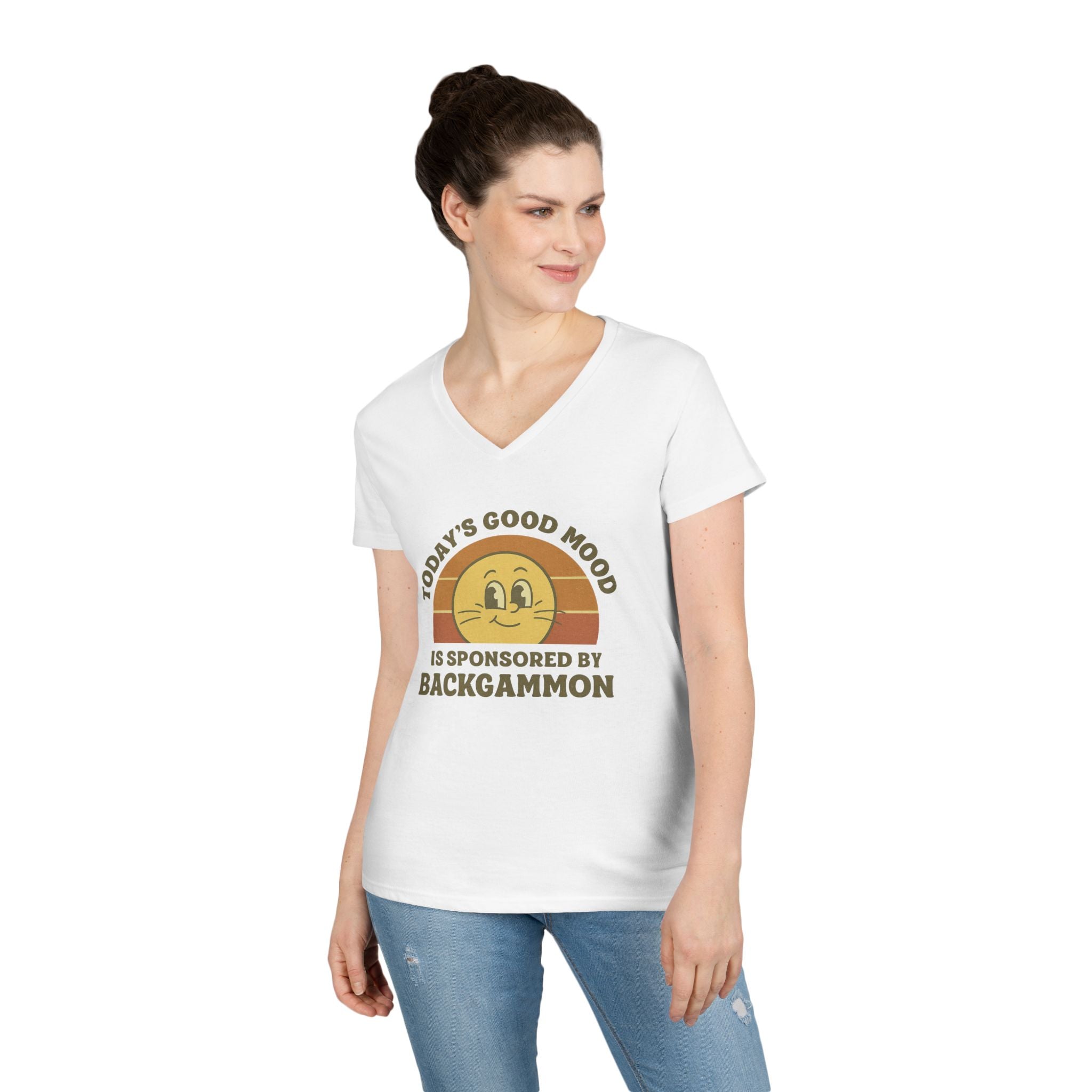 Today’s Good Mood Is Sponsored By Backgammon Ladies' V-Neck T-Shirt