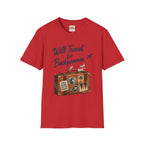 Backgammon Travel T-Shirt — "Will Travel for Backgammon" Vintage Suitcase Design