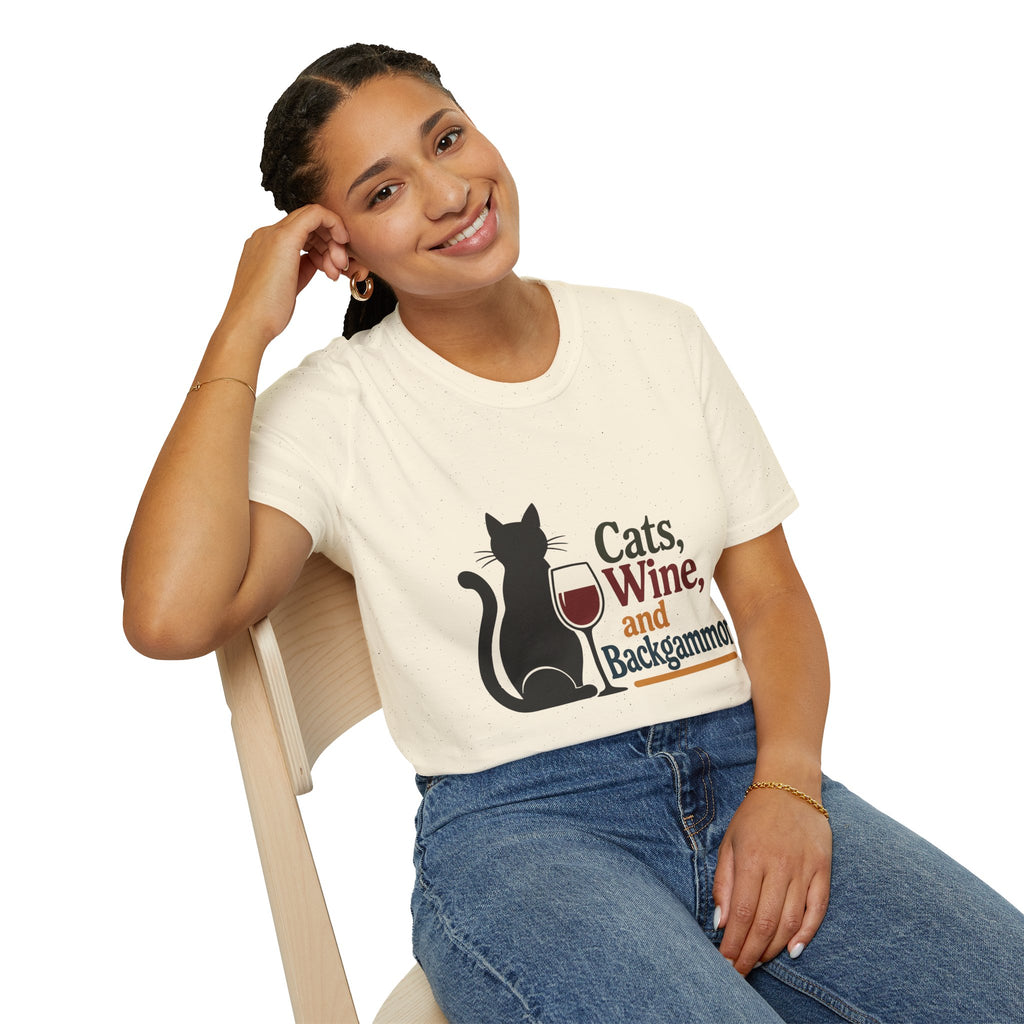 cats wine and backgammon 2 T-Shirt