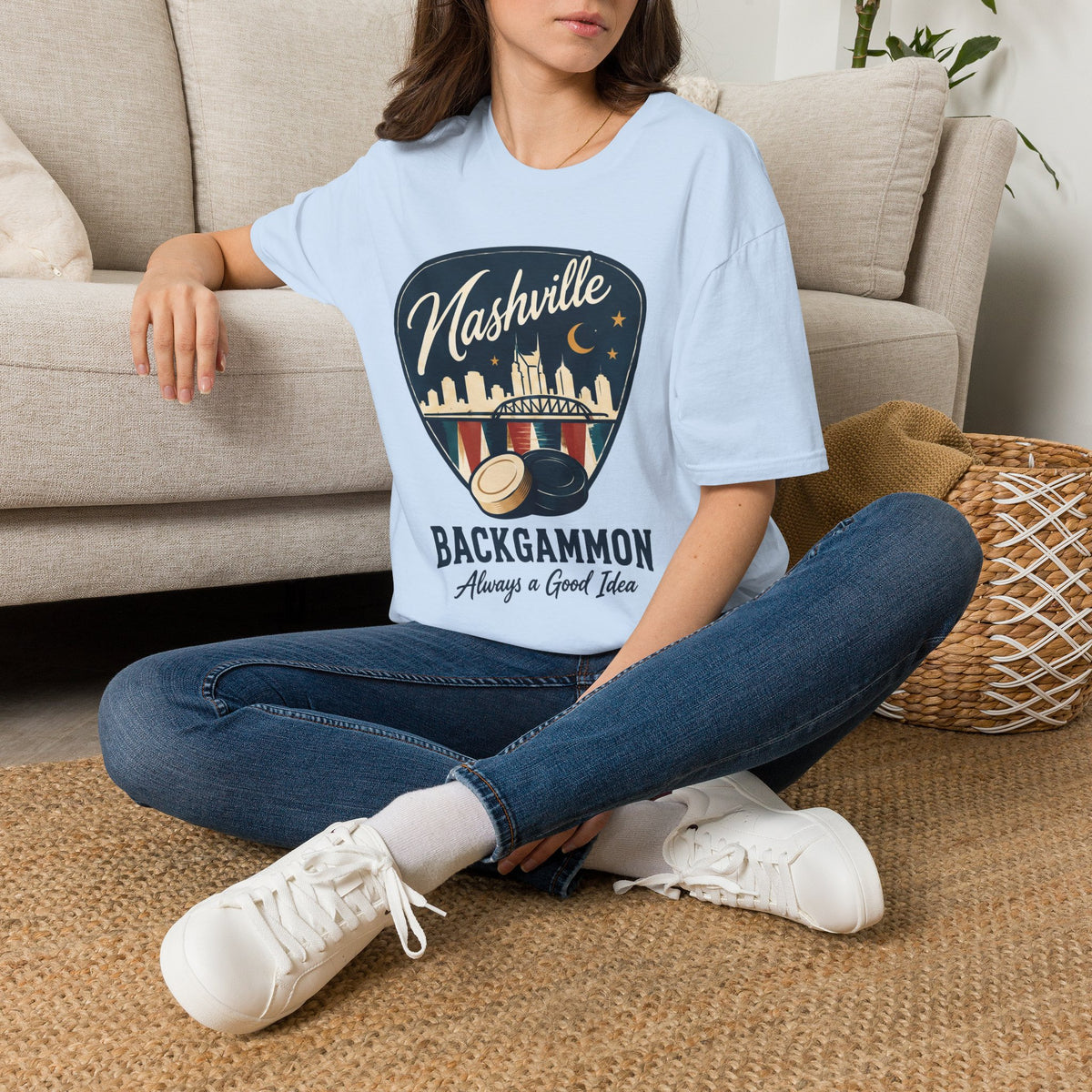 Nashville and Backgammon 2 T-Shirt — "Always a Good Idea" Vintage City Game Tee