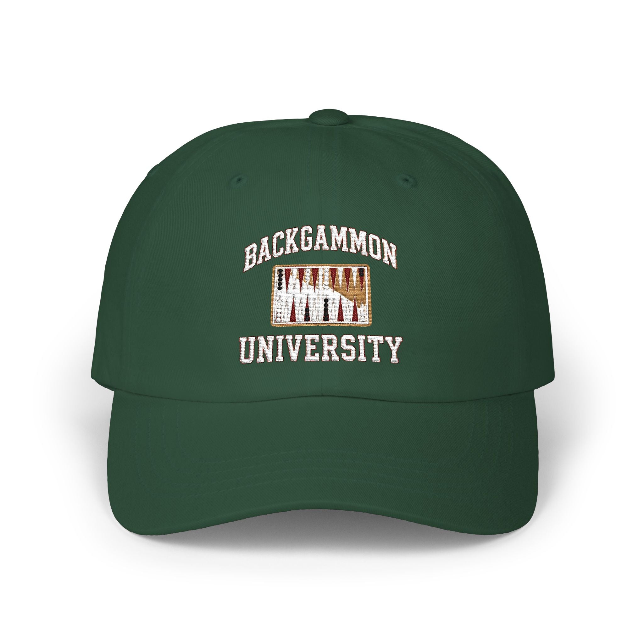 Backgammon University Dad Cap — Vintage Backgammon Board Baseball Hat