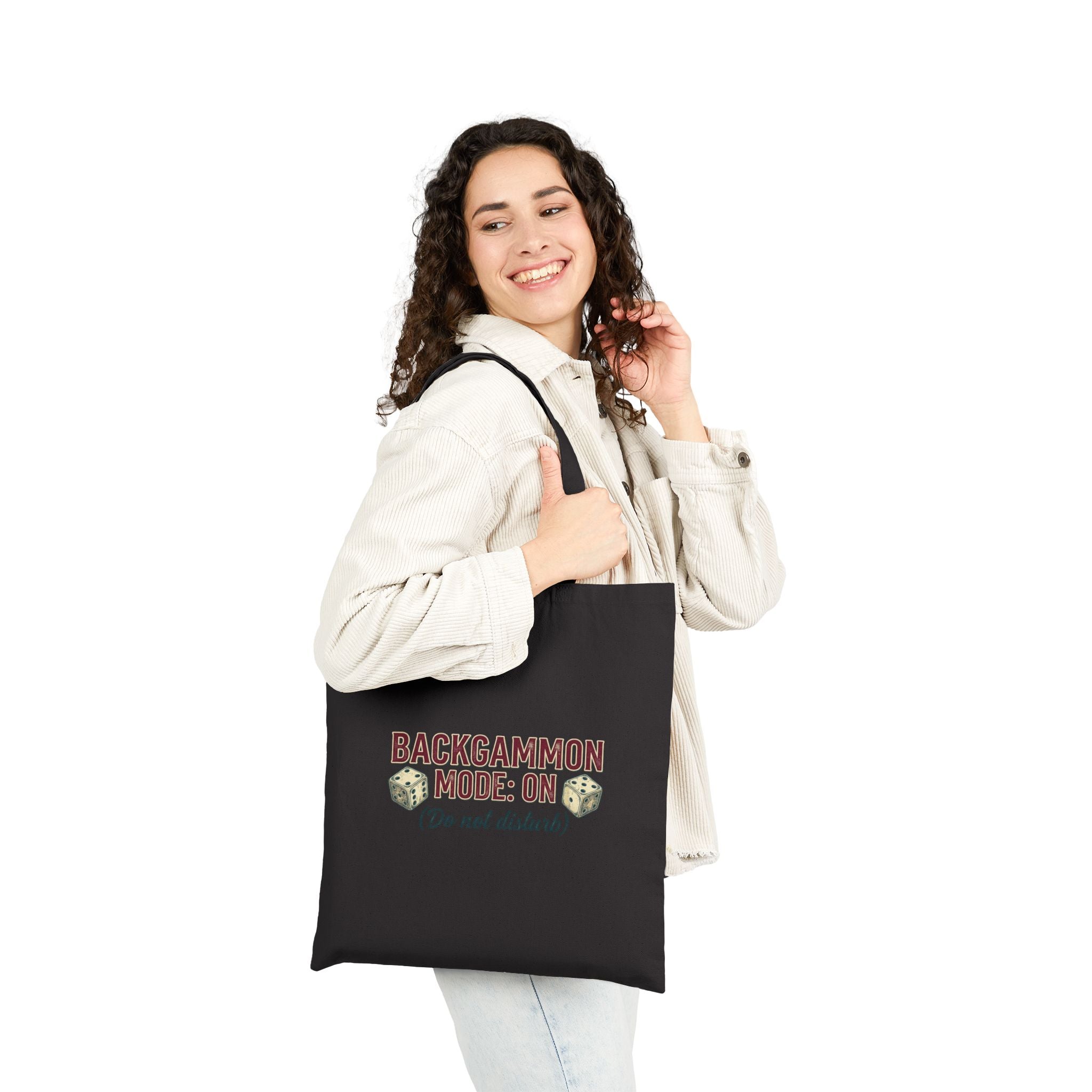 Title: Backgammon Mode: On. Do Not Disturb Cotton Canvas Tote Bag
