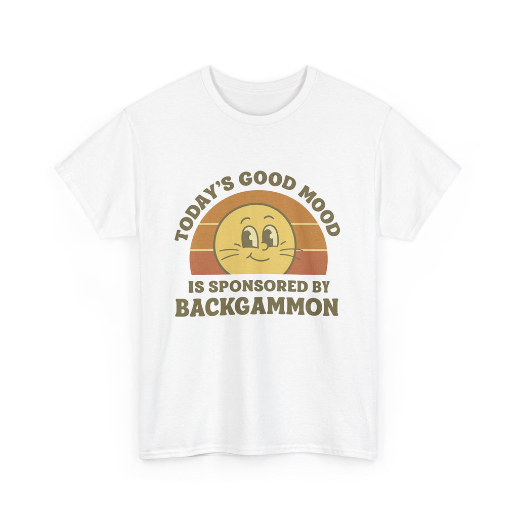 "Today’s Good Mood Is Sponsored by Backgammon" T-Shirt | Retro Smiley Tee