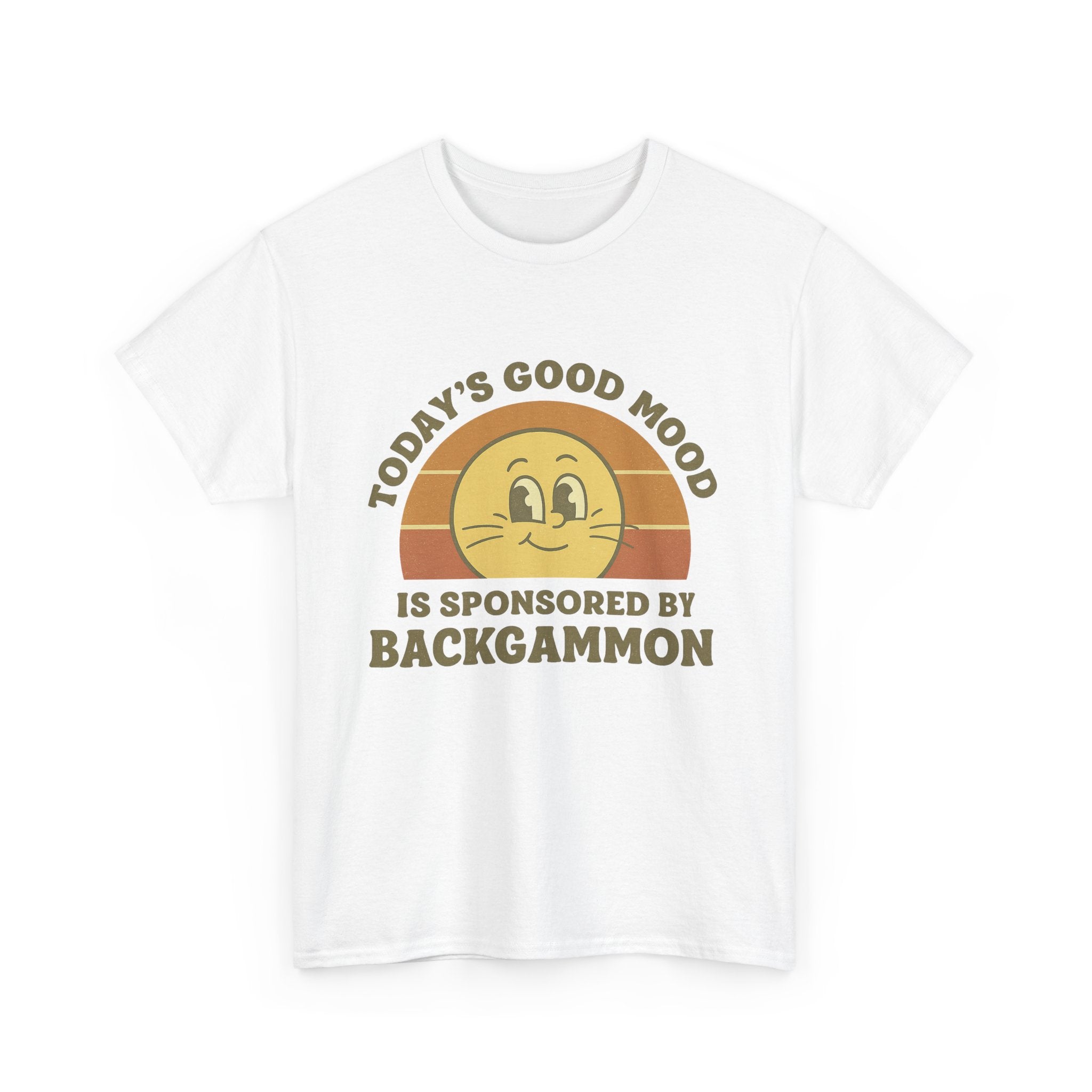 "Today’s Good Mood Is Sponsored by Backgammon" T-Shirt | Retro Smiley Tee