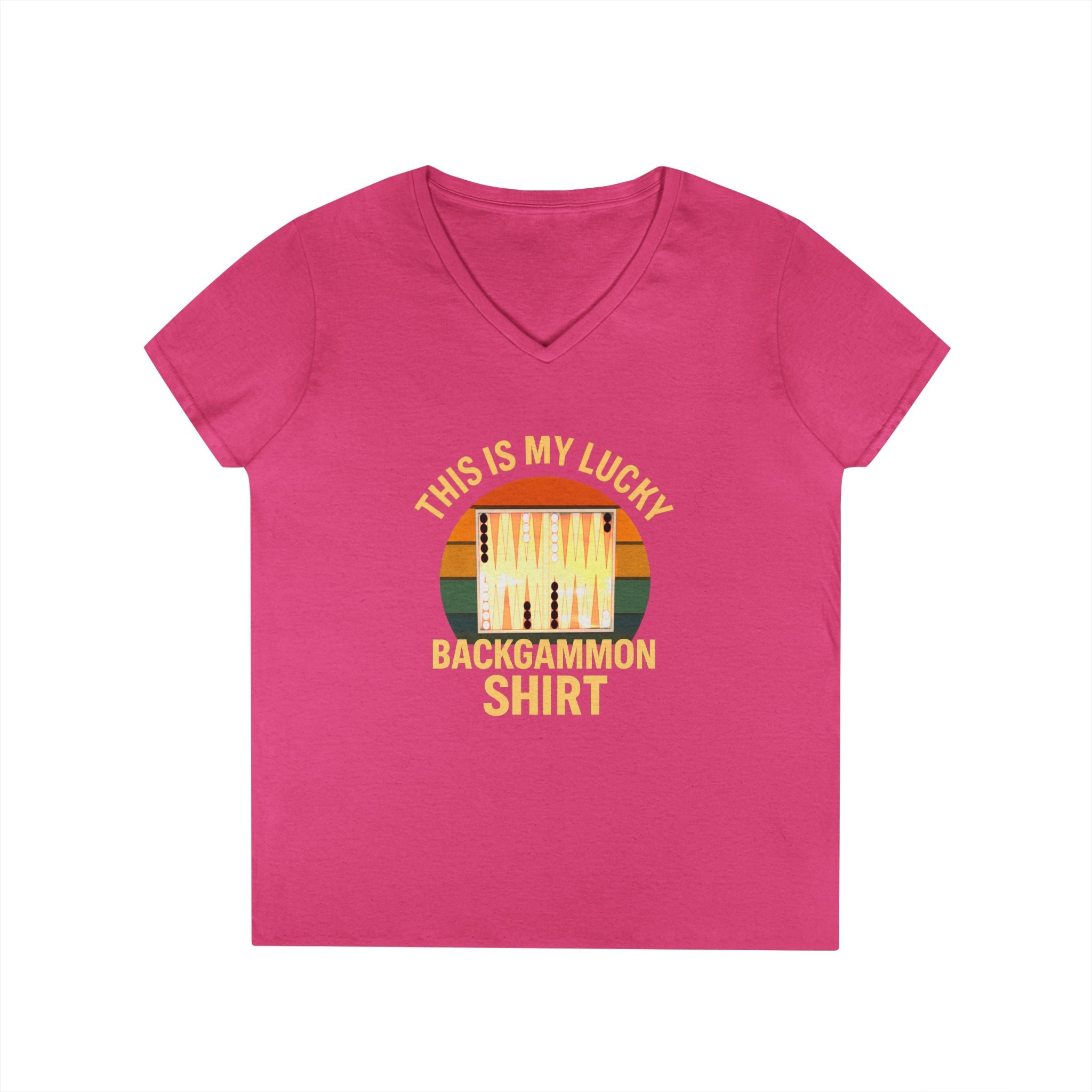 This Is My Lucky Backgammon Shirt 2 Ladies V-Neck T-shirt
