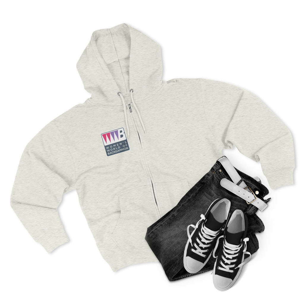 Women’s World of Backgammon Zip Hoodie — WWB Logo Zip-Up Hoodie for Players & Fans