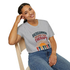 Backgammon Cheaper Than Therapy T-Shirt – Retro Sunset Board Game Tee