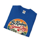 Backgammon T-Shirt — “Be Kindness Spread Joy Play Backgammon 2” Retro Graphic Tee